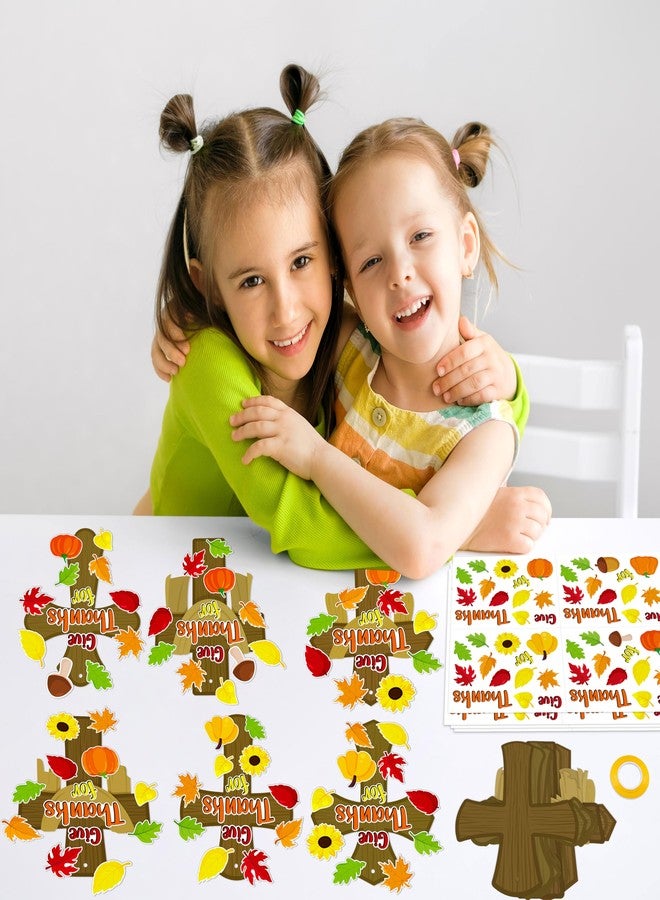 80UncleKimby 40Sets Thanksgiving Crafts for Kids Christian Fall Cross Hanging Decorations Religious Classroom Sunday Activity Autumn Church Party Gifts - Image 2
